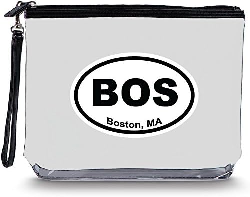 Clear Travel Bag with Heavy Duty Transparent Plastic Pouch, Zipper & Carry Strap - Water Resistant Great for Day Trips, Beach, Pool, Sporting Events. Stands Up for Easy Loading – Boston Imprint MBBOS