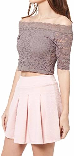 Bruno Lacosta - Lace top over the navel with fallen shoulders´ collar and and half-sleeve