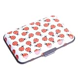 HDE Designer Aluminum RFID Blocking Identity Protection Travel Credit Card Case (Ladybugs)
