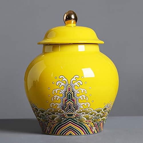 茶筒 セラミックティーキャニスター ティーストレージ コーヒー缶 食品保存容器 お茶のために コーヒー ハーブ 卓越 スパイス お菓子 Yellow Color 砂糖 キャンドル チョコレート