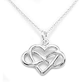 Sterling Silver Tiny Infinity Heart Charm Necklace, 18"