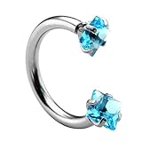 JOVIVI 2pc 16g Surgical Steel Clear Cubic Zircon Nose Daith Lip Eyebrow Nipple Ear Cartilage Helix 5/16