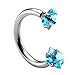 JOVIVI 2pc 16g Surgical Steel Clear Cubic Zircon Nose Daith Lip Eyebrow Nipple Ear Cartilage Helix 5/16