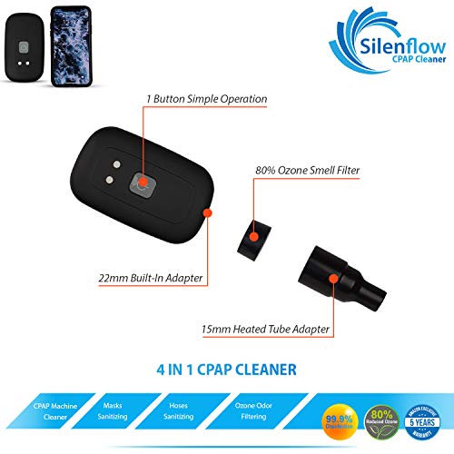 SilenFlow CPAP Cleaner and Sanitizer [Matte Black] Goodbye to Ozone