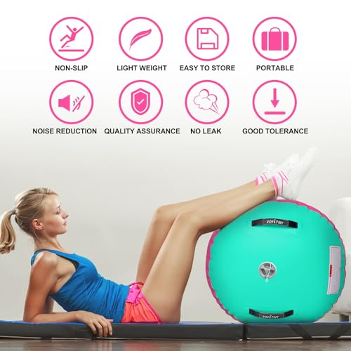 VOFiTNY Gymnastics Tumbling Equipment Air Barrel Inflatable Octagon Tumbler Roller Back-bend Trainer Chearleeding Mat Without Pump