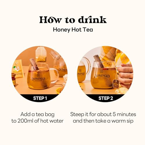 OH DOMINGO HONEY HIBISCUS TEA, INDIVIDUALLY WRAPPED TEA BAGS, 20 COUNT, CAFFEINE FREE, SWEETENED WITH HONEY, EXOTIC AND REFRESHING BLEND