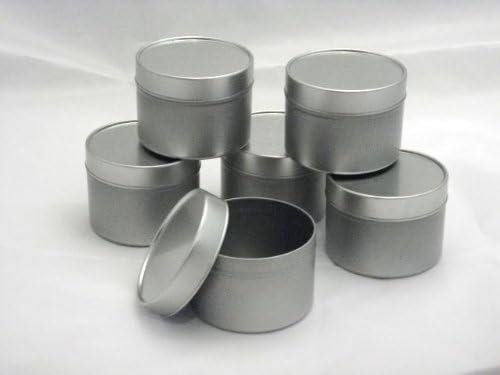 Empty Silver Tins x 6 ideal for candle making.