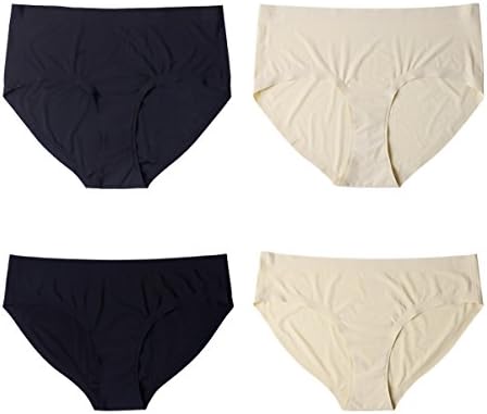 LESSIE Women's Seamless Underwear Microfiber Briefs 4 Pack (Large)