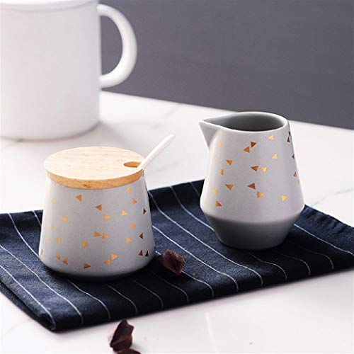 WGGTX Keramik Milchkännchen Zuckerdose Set Haus Coffee House Barista Creamer Pitcher Caffe Werkzeuge – Bild 8