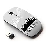 STPlus Sacramento, California USA United States of America City Skyline Silhouette Postcard 2.4 GHz Wireless Mouse with Ergonomic Design and Nano Receiver