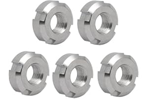 XYWHPGV 5pcs M10x1mm 304 Stainless Steel Slotted Round Castle Nut for Hook Spanner(07dd7 03cdb 91017 1f5ba b5120 115b4