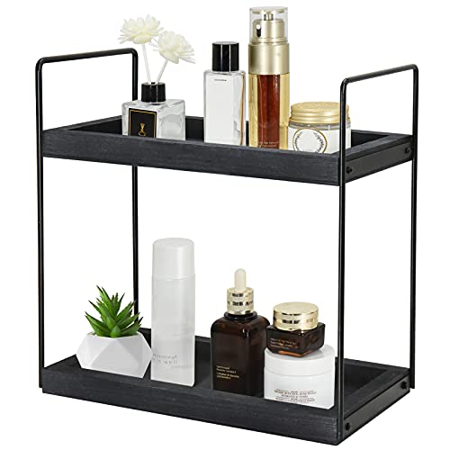 Updesign 2 Tier Bathroom Counter Organizer, Wooden Bathroom Organizer