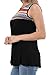 Levaca Womens Summer O Neck Ethnic Patchwork Pleated Loose Casual Tank Tops