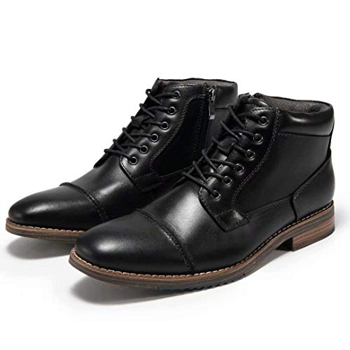mens cap toe boots black