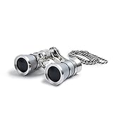 Uarter Opera Glasses Theater Vintage Binoculars with Chain Necklace Gray-Silver