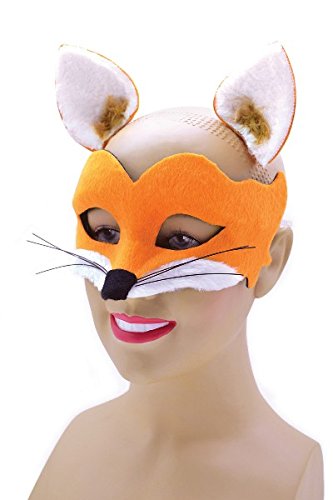EM713 Fox Set Mask | Orange | Pack of 1 Ears Costume, Unisex-Adult, White, One Size
