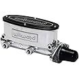 Wilwood Master Cylinder, Tandem, 1 in Bore, 1.100 in Stroke, Integral Reservoir, Aluminum, Burnished, Kit