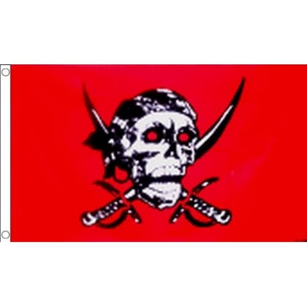 AZ FLAG - Pirate Red Skull Flag - 2x3 Ft - 100D Polyester Pirates Banner with Two Metal Grommets - Fade Resistant - Vivid Colors - 2' x 3' Feet - 90x60 Cm