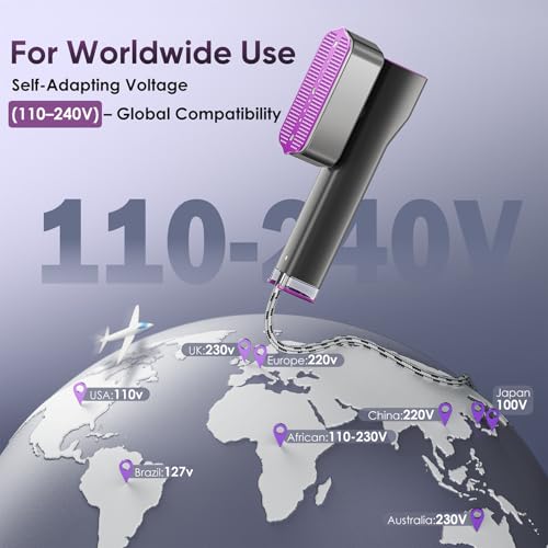 VIWAVE Clothes Steamer Handheld,100-240V Dual Voltage Travel Steamer for Clothes,2-in-1 Steam Iron with 4 Modes & LED Display,1200W Garment Steamer Clothing,Portable Steamer for Global Travel & Home