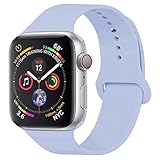 YANCH Compatible with for Apple Watch Band 38mm 40mm, Soft Silicone Sport Band Replacement Wrist Strap Compatible with for iWatch Nike+,Sport,Edition,S/M,Lilac