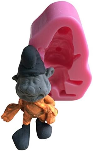 FLYMOR DIY Cake Mold Cartoon Figure 3D Silicone Fondant Soap Mold,Pink