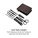 Manicure Set - Nail Kit - Pedicure Kit - Grooming Care Tools for Men and Women - Leather Travel Case with Fingernail Clippers, Toe Nails Clipper, and Nail File Buffer - Stainless Steel Tools