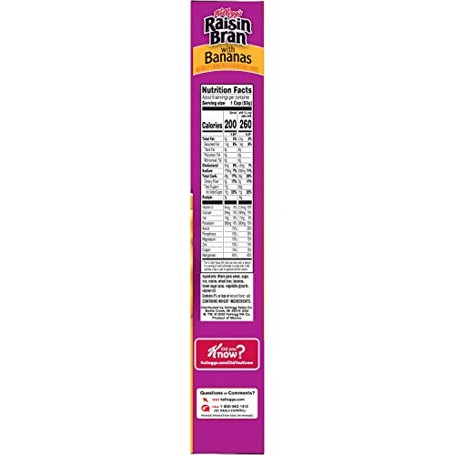 Kellogg's Raisin Bran Breakfast Cereal, Fiber Cereal, Made with Real
