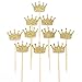 Gold Glitter Crown Cupcake Toppers - 40Pcs Crown Cake Topper Birthday Girl Crown - Gold Cake Glitter Birthday Crown Wedding Cupcake Toppers Baby Shower Mini Crown Cake Topper