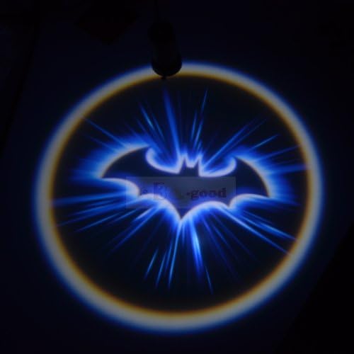 Padaday 2x replaceable insert Logo film slide Emblem for car wireless door welcome light USB roof logo projector light Home door ceiling E26 E27 projector light (Blue Batman)