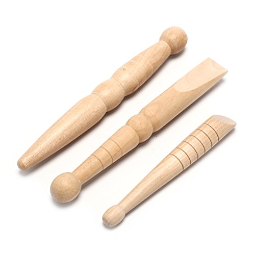 Haishell 3 Pcs Wooden Foot Body Massage Stick Relieve Muscle Relaxing Tool Hand Head Foot Face Body Massage Tool Massager