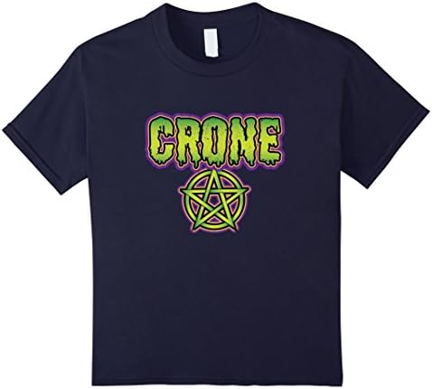 Kids Crone Symbol T- Shirt ~ Halloween Witchcraft 12 Navy