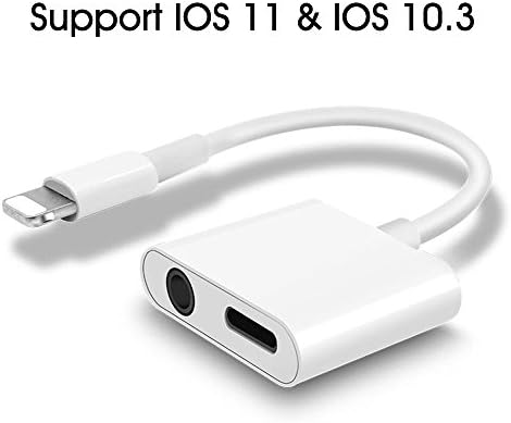 Upgrade IOS 11 for iphone 7 adapter,MASKELENA Lightning to 3.5 mm Headphone Jack Adaptor, for iPhone 8/X /7/7 Plus Charge Adapter,for iphone X adapter,for iPhone 8 plus adapter, for Iphone 8 adapter