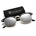 AEVOGUE Polarized Sunglasses For Women And Men Semi Rimless Frame Retro Sun Glasses AE0369 (Black&Silver)