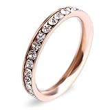 4mm Tungsten Wedding Bands, Will Queen Rose Gold Engagement Rings for Her A Circle of Sparkly Diamonds