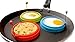 Saakiaz (6 Piece Set) Home Kitchen Silicone Egg Ring – Nonstick Ring Mold for Healthy Breakfast – Create Perfect Pancakes, Omelets and Eggs Benedict – FDA Approved, BPA Free – 3 Fun Colors