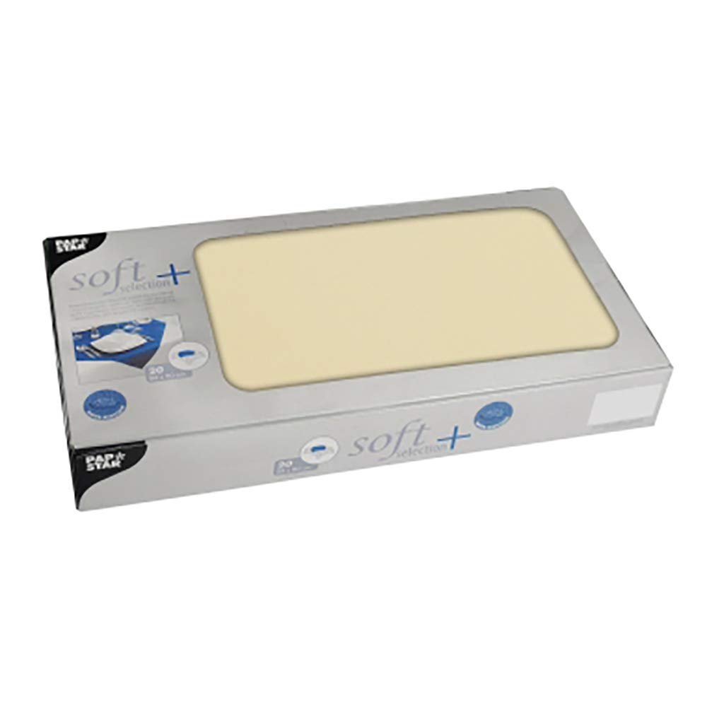 PAPSTAR, #84915 Tablecloth Fabric Like Fleece Soft Selection Plus 80 cm x 80 cm Champagne Pack of 20