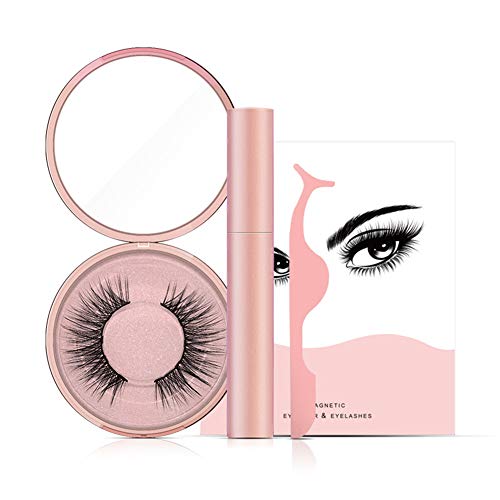 BONNIESTORE Magnetic Eyeliner With Magnetic Eyelashes, False Eyelash Applicator, No Glue 3D Reusable Magnetic False Eyelashes, Easier To Use, Even For Beginners