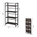 VASAGLE Industrial Ladder Shelves, 4-Tier Bookshelf, Multifunctional Shelving Unit, Easy Assembly, with Metal Frame, Rustic Dark Brown ULLS88BF