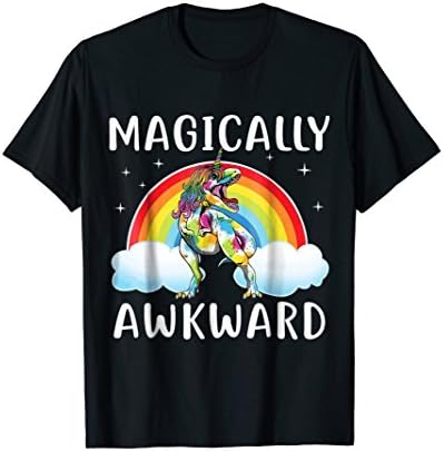 Magically Awkward Unicorn T-rex Dinosaure Funny Meme T Shirt