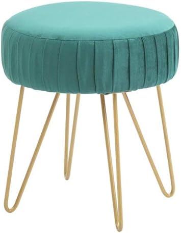 Amazon Com Hodedah Teal Velvet Vanity Stool Furniture Decor