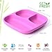 GET FRESH Bamboo Kids Divided Plates Set 2-Pack 3-Compartment Plates for Kids Meals Reusable Dinnerware