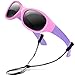 RIVBOS Rubber Kids Polarized Sunglasses With Strap Glasses Shades for Boys Girls Baby and Children Age 3-10 RBK003 （2035-pink）