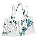 FCYOSO Women's Floral Print 2 Pieces Crop Top+ Short Pants Jumpsuits (US,S/Asia,M) White