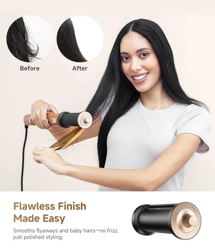DREAME AirStyle Pro 7-in-1 Hair Styler & High Speed Dryer | Snap-on Attachments for Curling, Smoothing, Volumizing | Fast Drying, Frizz Control, Cool Shot | Luxury Leather Package, 120V Voltage