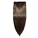 s-noilite Clip in Hair Extensions Human Hair Double Weft Full Head 8 Pieces 18 clips Straight silky (14 inch - 120g,Dark Brown (#2))