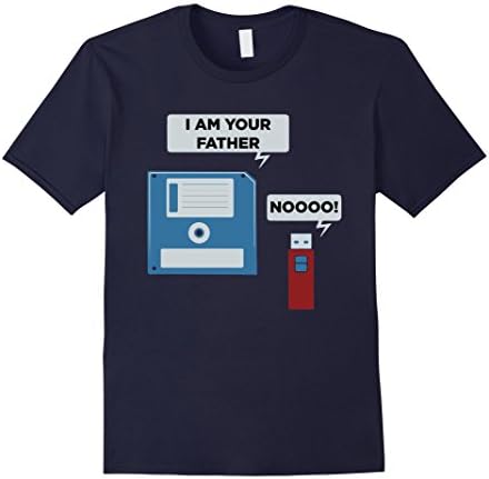 Mens USB Floppy Disk Funny Geek T-Shirt Computer Nerd Shirt Medium Navy