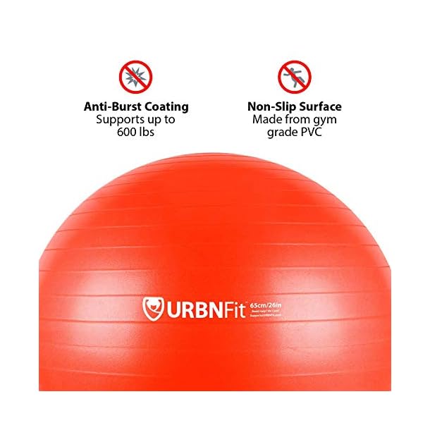 URBNFit Exercise Ball (Multiple Sizes) for Fitness, Stability, Balance