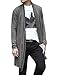 uxcell Men's Shawl Collar Cardigan Drape Cape Lightweight Long Length Knit Sweaters Gray 46