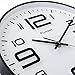 Plumeet Wall Clock, 12'' Bedroom Wall Clocks Battery Operated, Silent Quartz Clock Decorate Kitchen Living Room, 3D Numbers Display Easy to Read, White
