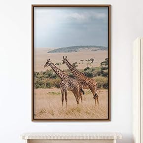 signwin Framed Canvas Wall Art Giraffe Animals Expressive...